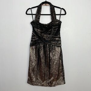 Jill Stuart cocktail lace halter neck dress